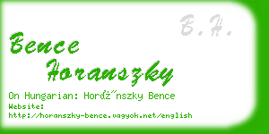 bence horanszky business card
